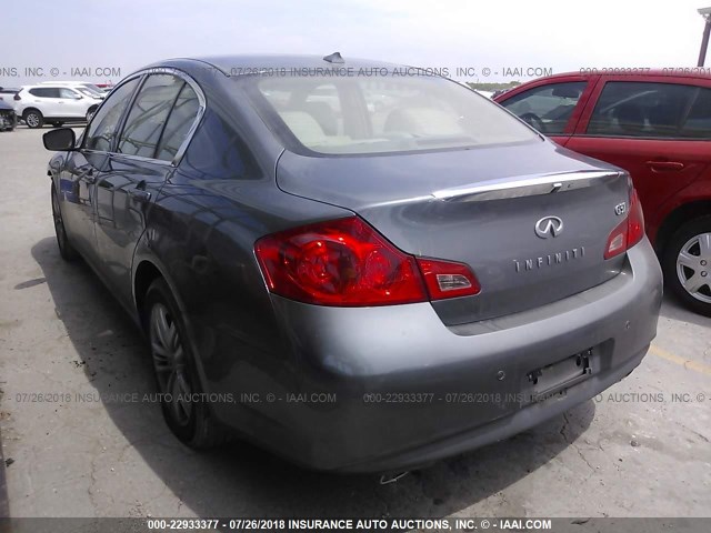 JN1CV6AP2CM628204 - 2012 INFINITI G37 SPORT GRAY photo 3