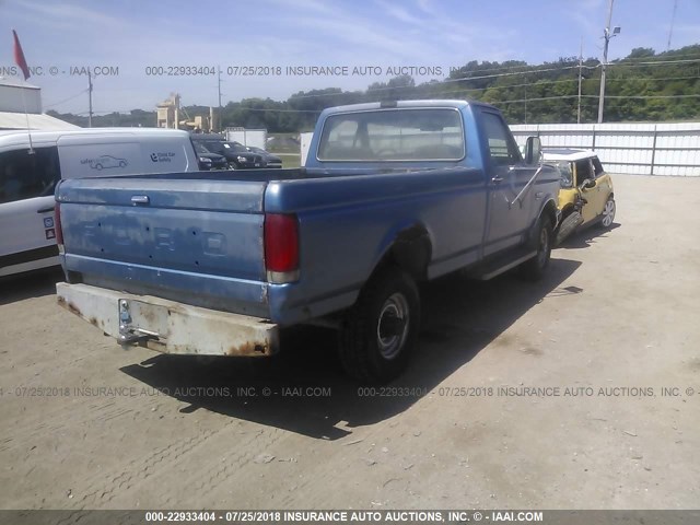 1FTHF26G5KPA01401 - 1989 FORD F250 BLUE photo 4