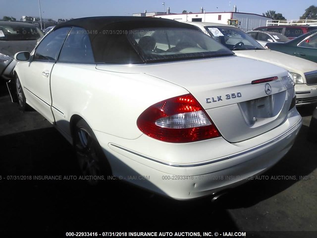 WDBTK56F79T105502 - 2009 MERCEDES-BENZ CLK 350 WHITE photo 3