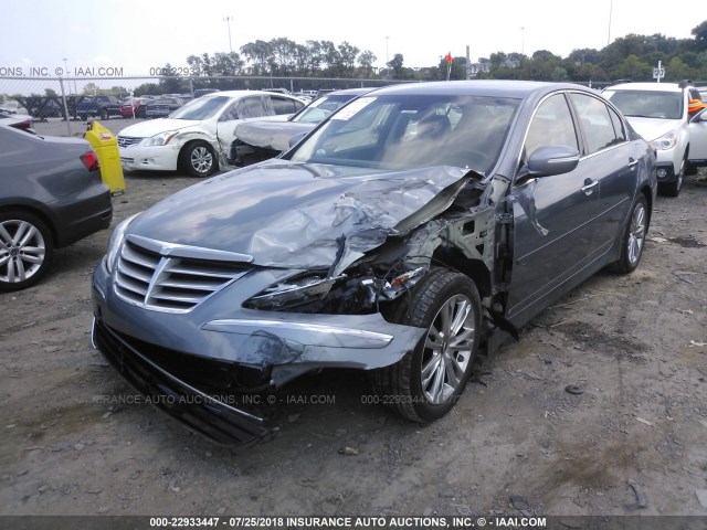 KMHGC4DD2EU264035 - 2014 HYUNDAI GENESIS 3.8L GRAY photo 2