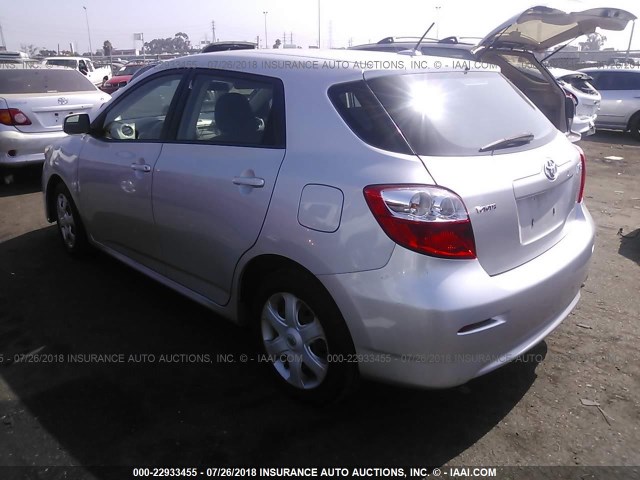 2T1KU40E79C015615 - 2009 TOYOTA COROLLA MATRIX  SILVER photo 3