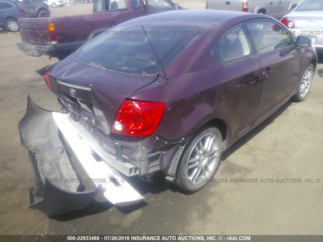 JTKDE177760141418 - 2006 TOYOTA SCION TC 勃艮第红 照片 4
