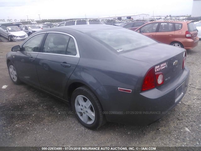 1G1ZG57B18F153690 - 2008 CHEVROLET MALIBU LS ნაცრისფერი ფოტო 3