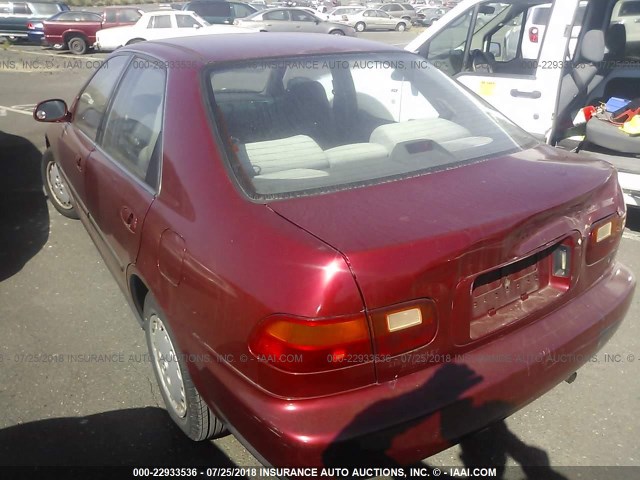 JHMEH9692PS012835 - 1993 HONDA CIVIC EX/EX-V RED photo 3