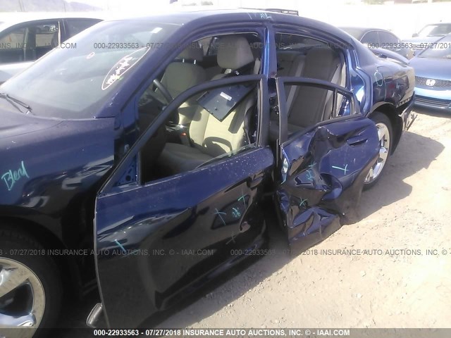 2C3CDXHG6EH349943 - 2014 DODGE CHARGER SXT BLUE photo 6