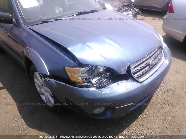 4S4BP61C176300634 - 2007 SUBARU LEGACY OUTBACK 2.5I BLUE photo 6