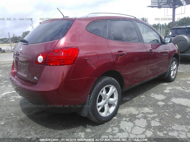 JN8AS58T48W024678 - 2008 NISSAN ROGUE S/SL RED photo 4