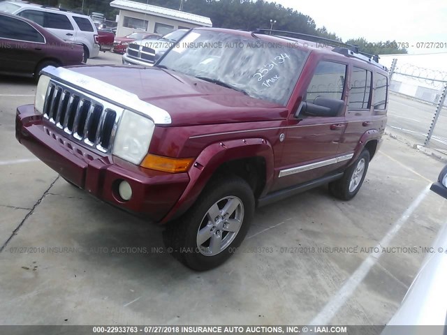1J8HG58N76C253134 - 2006 JEEP COMMANDER LIMITED RED photo 2