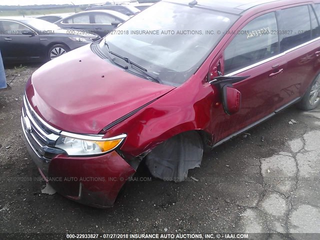 2FMDK4KC8CBA80043 - 2012 FORD EDGE LIMITED RED photo 6