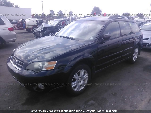 4S4BP61C657366295 - 2005 SUBARU LEGACY OUTBACK 2.5I BLACK photo 2