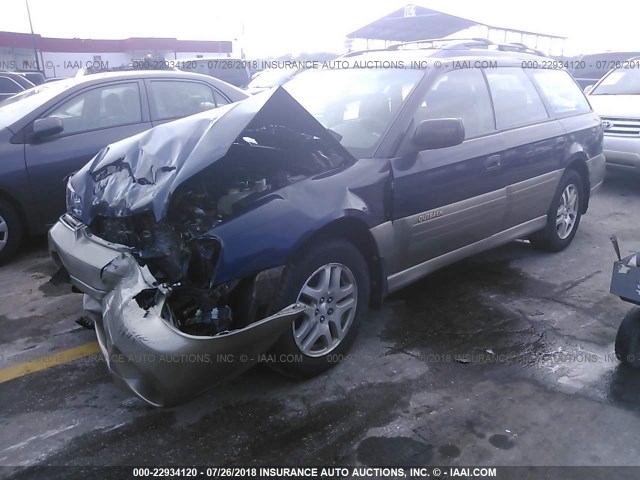 4S3BH675537656874 - 2003 SUBARU LEGACY OUTBACK AWP BLUE photo 2