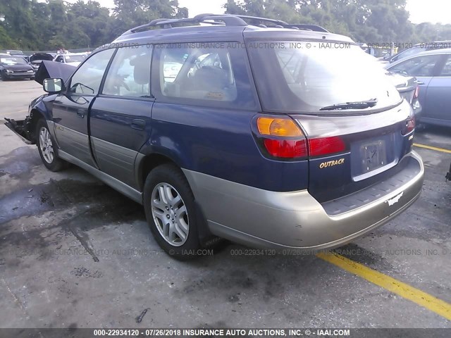 4S3BH675537656874 - 2003 SUBARU LEGACY OUTBACK AWP BLUE photo 3