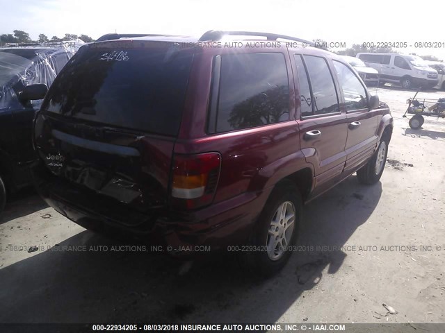 1J4GW48S34C200959 - 2004 JEEP GRAND CHEROKEE LAREDO/COLUMBIA/FREEDOM 红色 照片 4