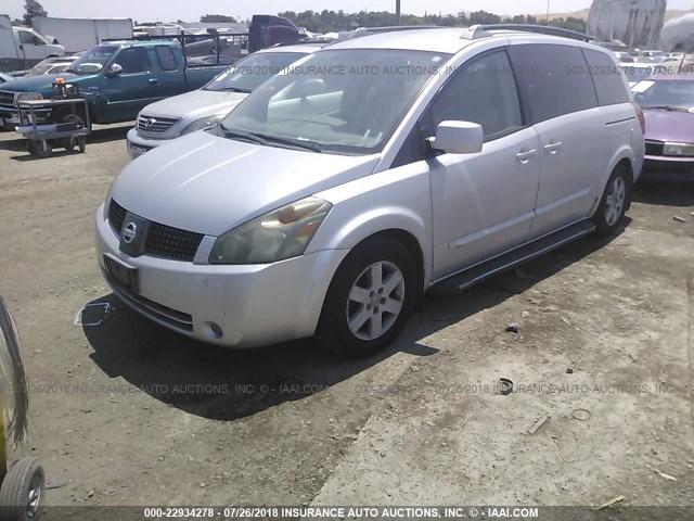 5N1BV28U04N332201 - 2004 NISSAN QUEST S/SE/SL SILVER photo 2