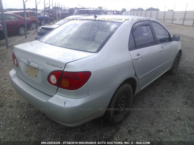 JTDBR32E432003761 - 2003 TOYOTA COROLLA CE/LE SILVER photo 4