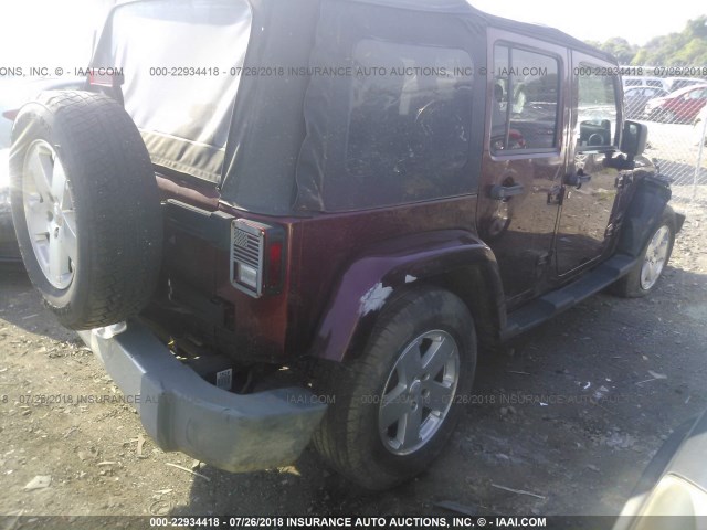 1J4GA59139L759283 - 2009 JEEP WRANGLER UNLIMITE SAHARA MAROON photo 6