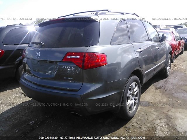 2HNYD28477H503941 - 2007 ACURA MDX TECHNOLOGY GRAY photo 4
