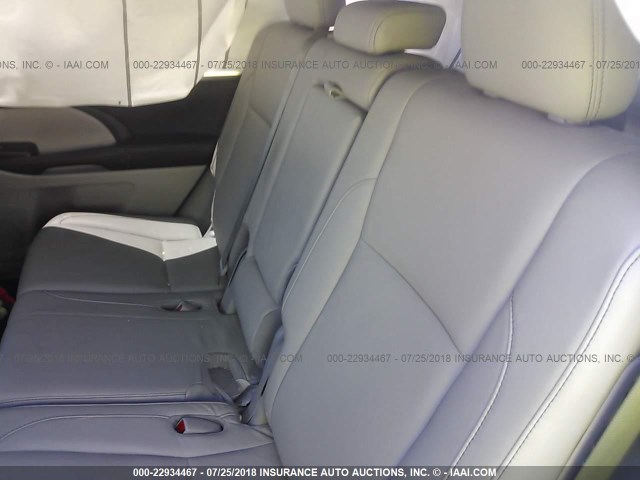 5TDJKRFH8GS318293 - 2016 TOYOTA HIGHLANDER XLE ნაცრისფერი ფოტო 8