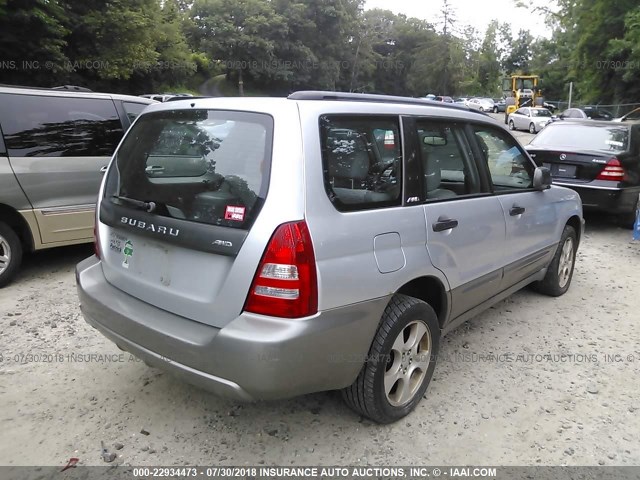JF1SG65643H757791 - 2003 SUBARU FORESTER 2.5XS ვერცხლისფერი ფოტო 4