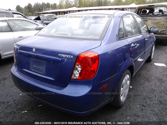 KL5JD56ZX8K737532 - 2008 SUZUKI FORENZA CONVENIENCE/POPULAR BLUE photo 4