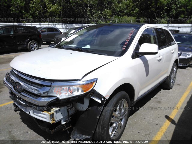 2FMDK3KC8BBA24337 - 2011 FORD EDGE LIMITED WHITE photo 2