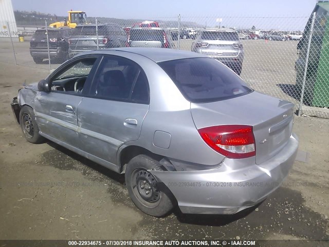 KNADC125556377027 - 2005 KIA RIO SILVER photo 3