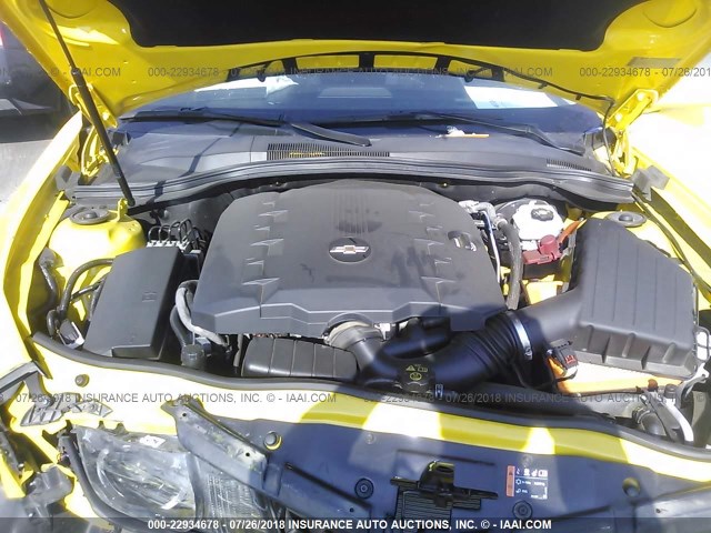 2G1FC1E33D9124438 - 2013 CHEVROLET CAMARO LT YELLOW photo 10