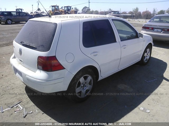 9BWGK61J234054633 - 2003 VOLKSWAGEN GOLF GLS WHITE photo 4