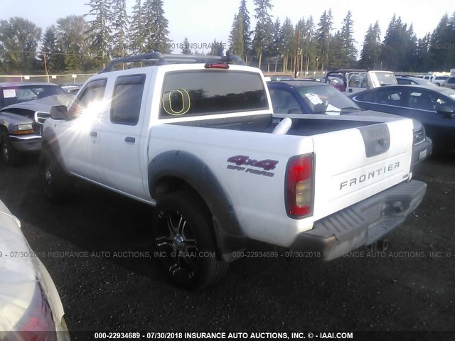 1N6ED27Y71C366309 - 2001 NISSAN FRONTIER CREW CAB XE/CREW CAB SE WHITE photo 3