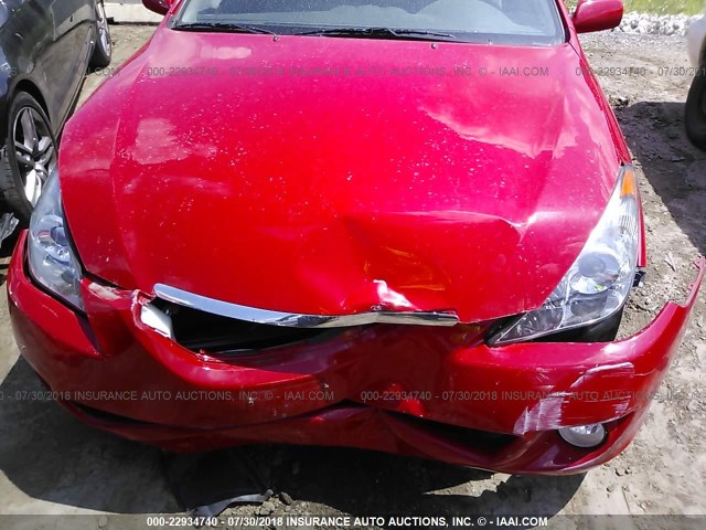 4T1CE38P66U746077 - 2006 TOYOTA CAMRY SOLARA SE/SLE წითელი ფოტო 6