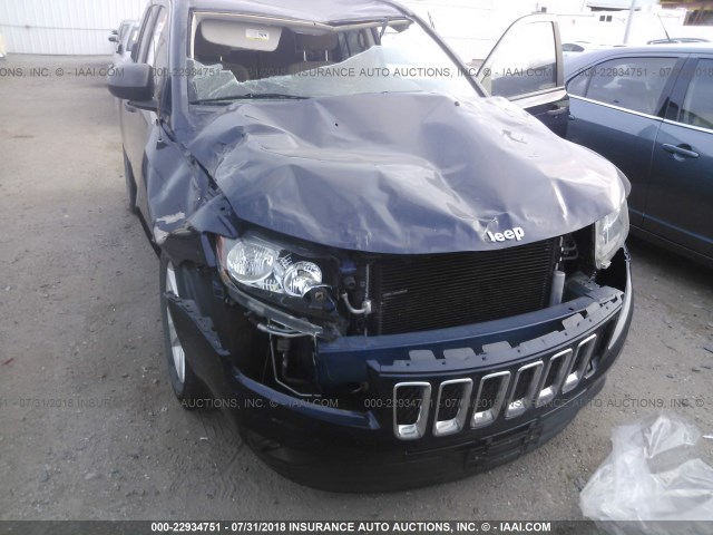 1C4NJCBB1ED740188 - 2014 JEEP COMPASS SPORT Dark Blue photo 6