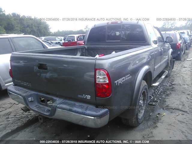 5TBRT34195S463111 - 2005 TOYOTA TUNDRA ACCESS CAB SR5 GRAY photo 4