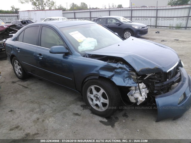 5NPEU46F86H120783 - 2006 HYUNDAI SONATA GLS/LX BLUE photo 1