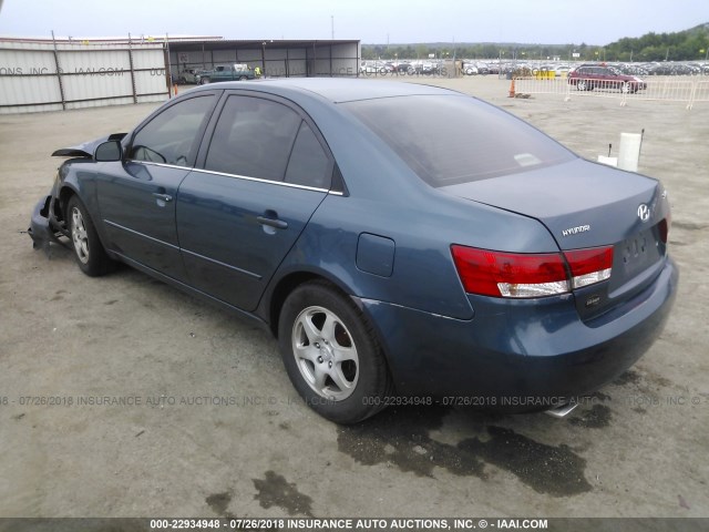 5NPEU46F86H120783 - 2006 HYUNDAI SONATA GLS/LX BLUE photo 3