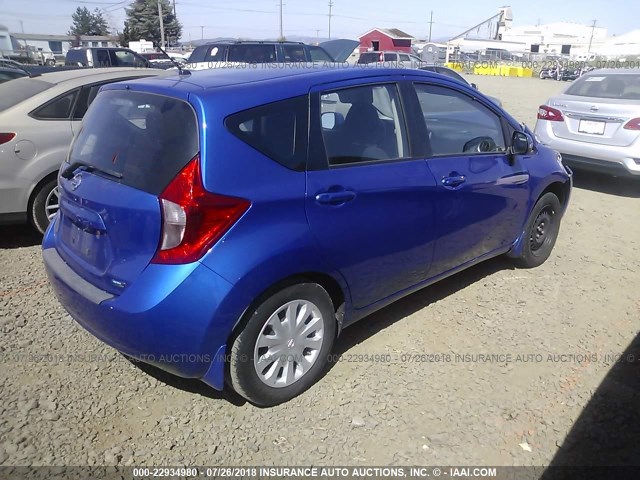 3N1CE2CP5EL397494 - 2014 NISSAN VERSA NOTE S/S PLUS/SV/SL BLUE photo 4
