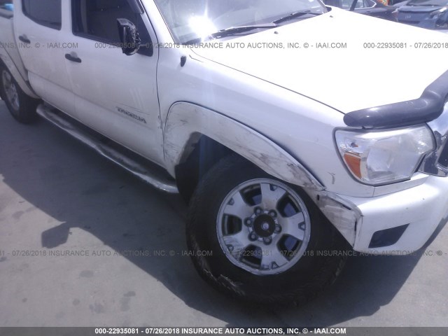 5TFJX4GN5CX011872 - 2012 TOYOTA TACOMA DOUBLE CAB WHITE photo 6