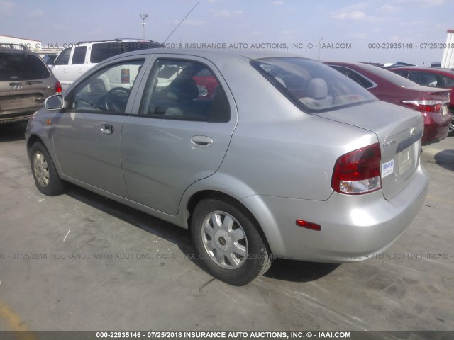 KL1TJ52614B161709 - 2004 CHEVROLET AVEO LS SILVER photo 3