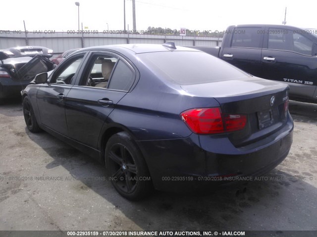 WBA3C1C51DF435725 - 2013 BMW 328 I SULEV Dark Blue photo 3