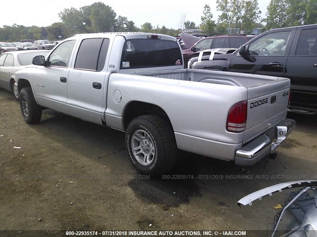 1B7GG2AN71S123672 - 2001 DODGE DAKOTA QUAD SILVER photo 3