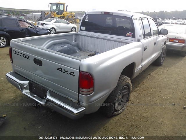 1B7GG2AN71S123672 - 2001 DODGE DAKOTA QUAD SILVER photo 4