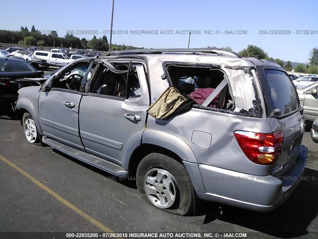 5TDBT48A52S095630 - 2002 TOYOTA SEQUOIA LIMITED SILVER photo 3