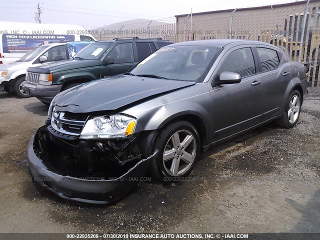 1B3BD1FB8BN589043 - 2011 DODGE AVENGER MAINSTREET GRAY photo 2