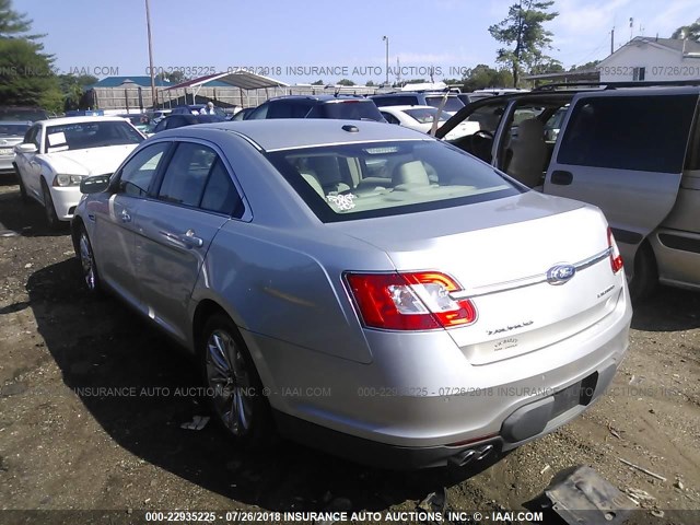 1FAHP2FW0AG166068 - 2010 FORD TAURUS LIMITED SILVER photo 3