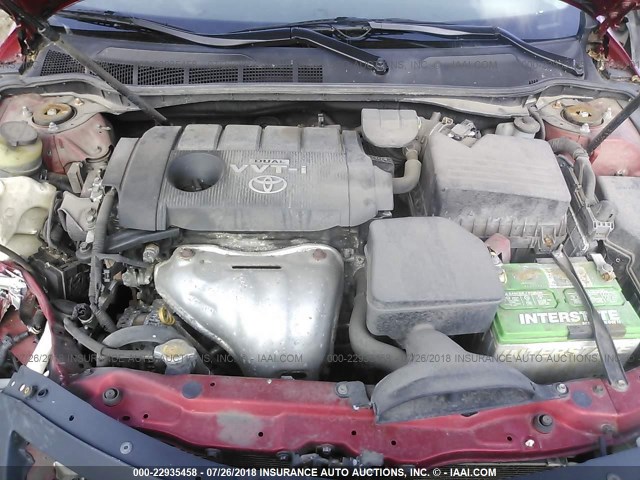 4T4BF3EK0AR019064 - 2010 TOYOTA CAMRY SE/LE/XLE წითელი ფოტო 10