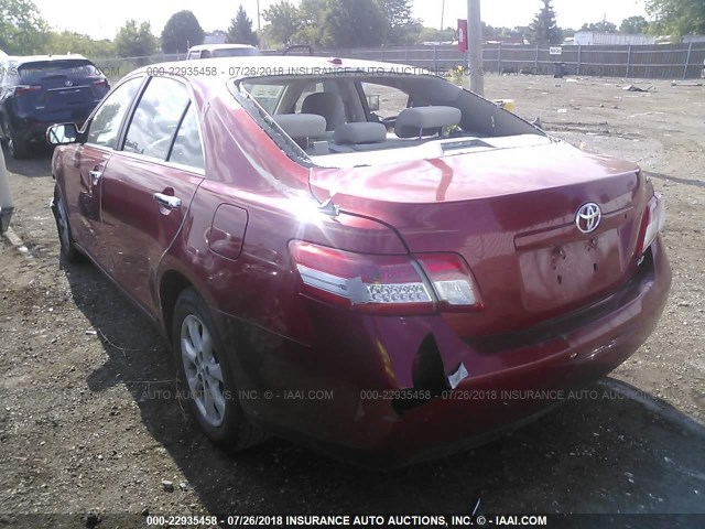 4T4BF3EK0AR019064 - 2010 TOYOTA CAMRY SE/LE/XLE RED photo 3