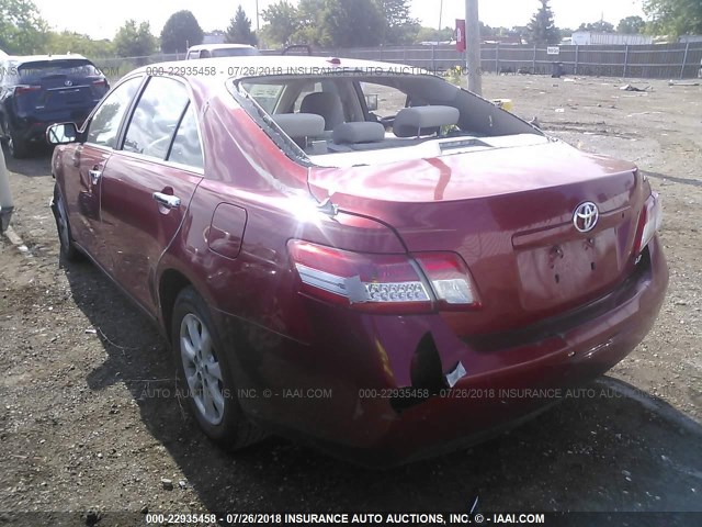 4T4BF3EK0AR019064 - 2010 TOYOTA CAMRY SE/LE/XLE წითელი ფოტო 3