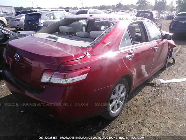 4T4BF3EK0AR019064 - 2010 TOYOTA CAMRY SE/LE/XLE RED photo 4