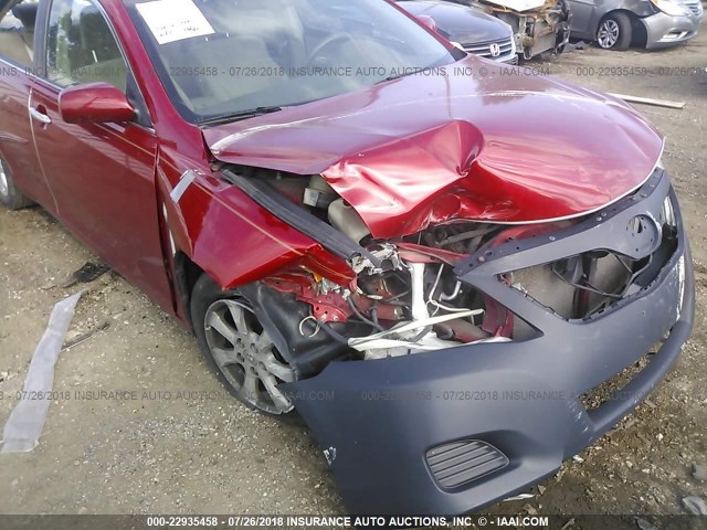 4T4BF3EK0AR019064 - 2010 TOYOTA CAMRY SE/LE/XLE წითელი ფოტო 6