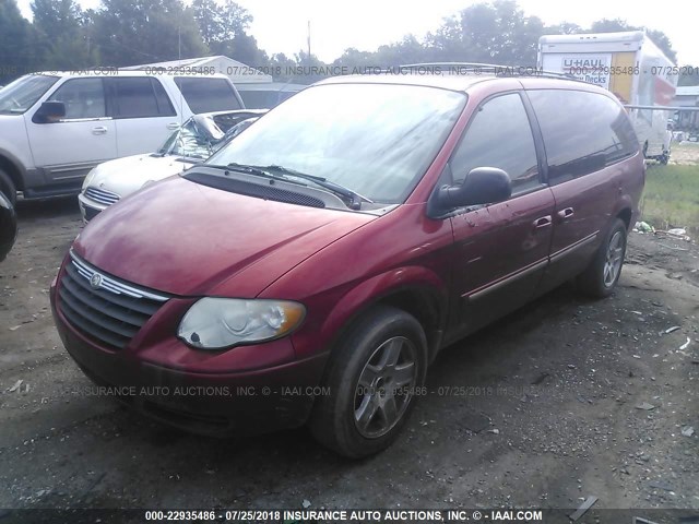 2C8GP54L95R113422 - 2005 CHRYSLER TOWN & COUNTRY TOURING RED photo 2