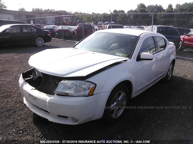 1B3CC5FB8AN144170 - 2010 DODGE AVENGER R/T WHITE photo 2